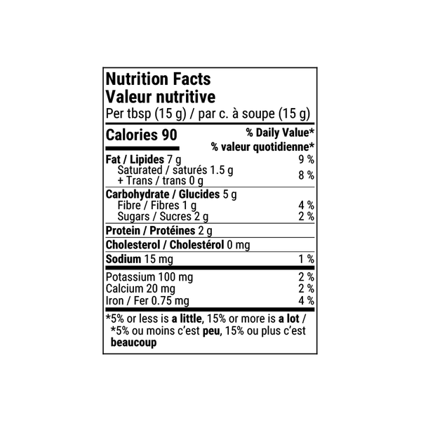 NuttyHero Chocolate Bliss Nut & Seed Butter Nutrition Facts