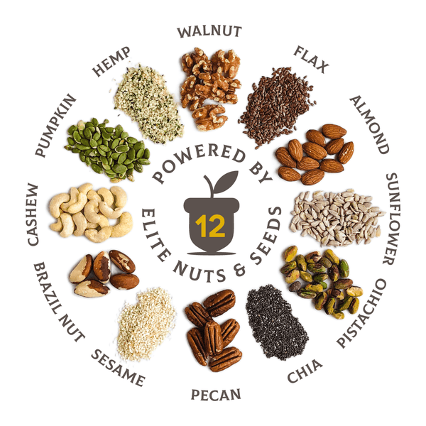 NuttyHero 12 Elite Nut & Seed Ingredients, Superfood, All Natural